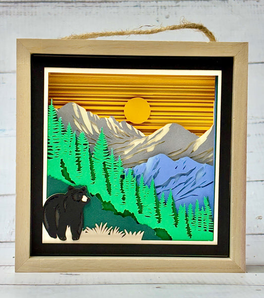 Mountain with Bear Shadow Box