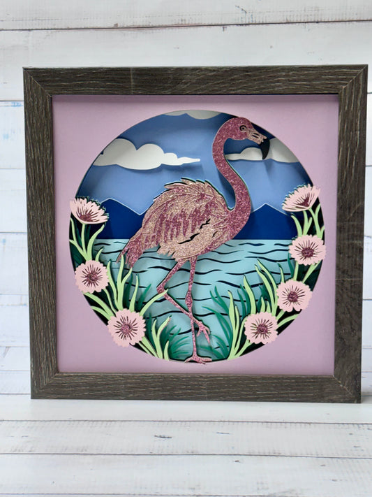 Flamingo Shadow Box