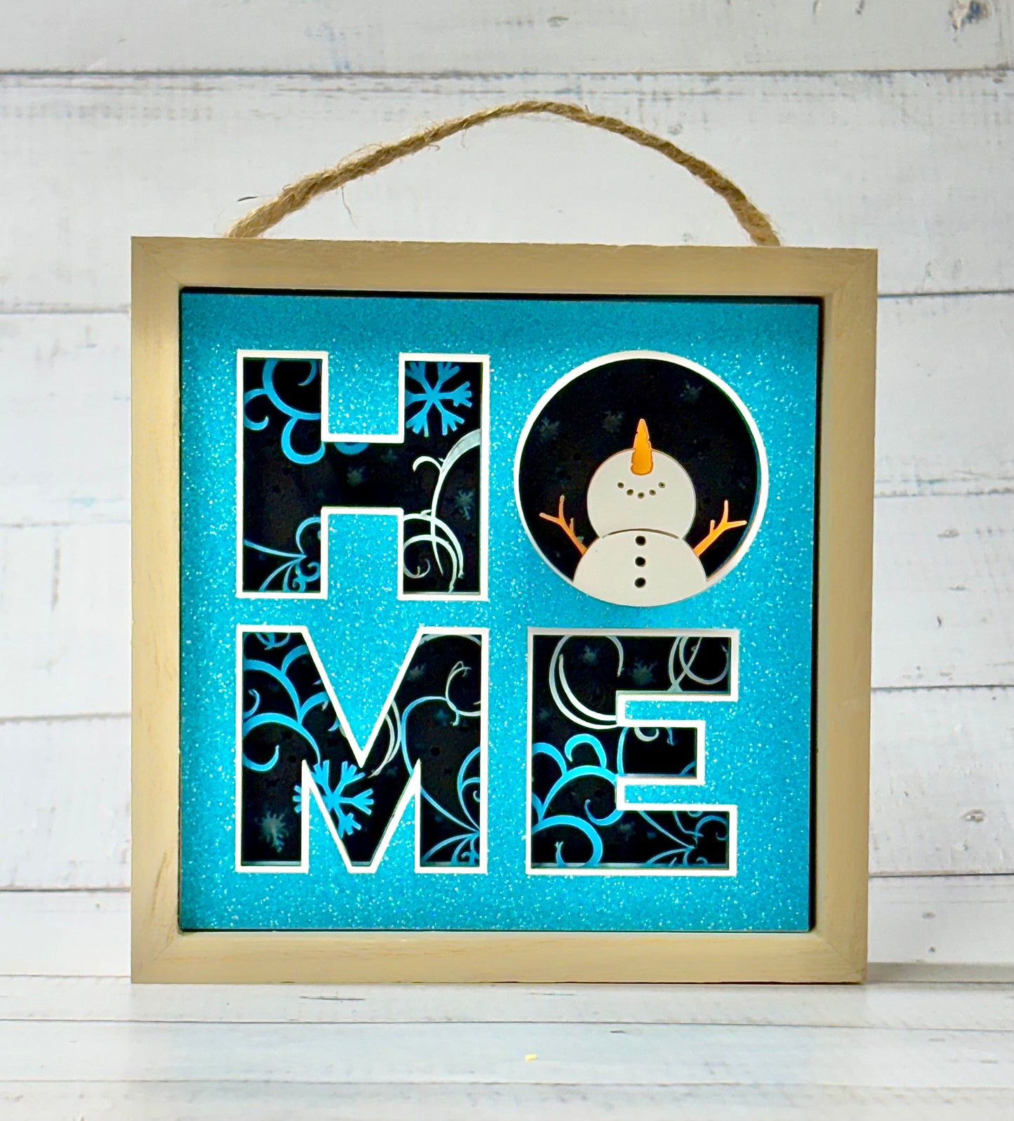 HOME Snowman Shadow Box