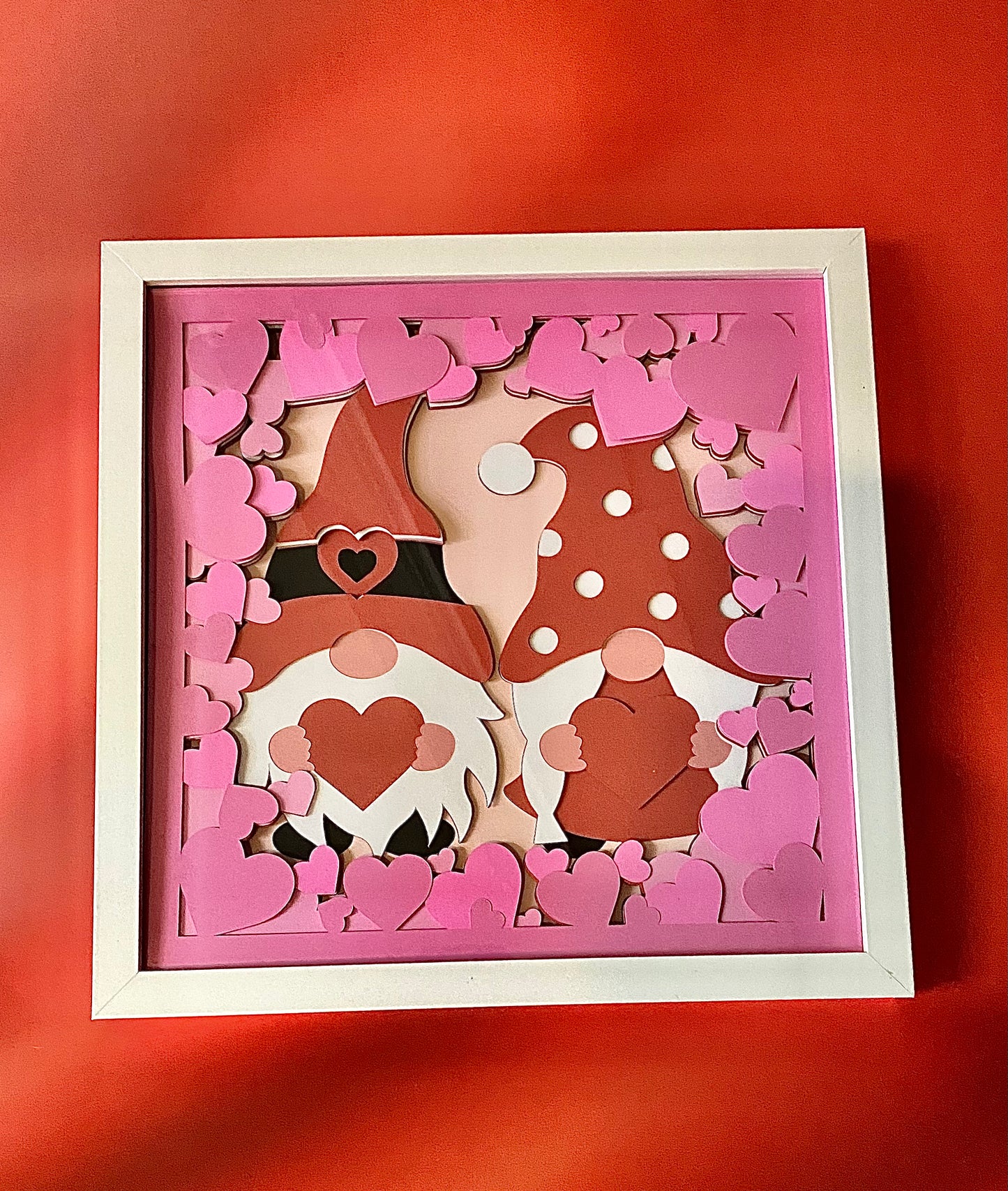 Gnome Valentine Shadow Box