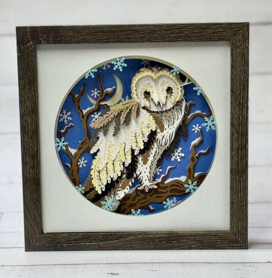 Snowy Owl Shadow Box