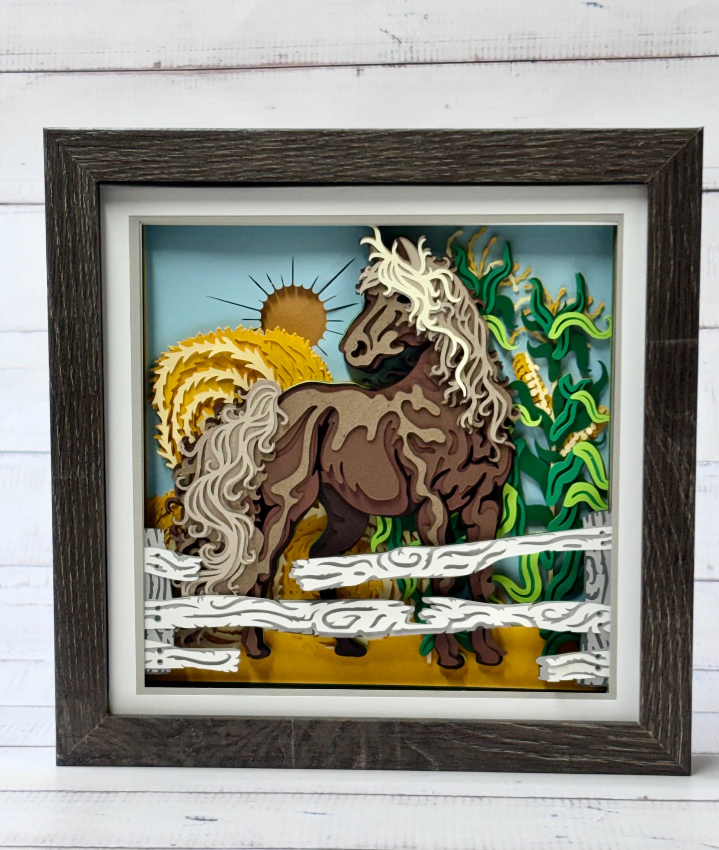 Farm Horse Shadow Box