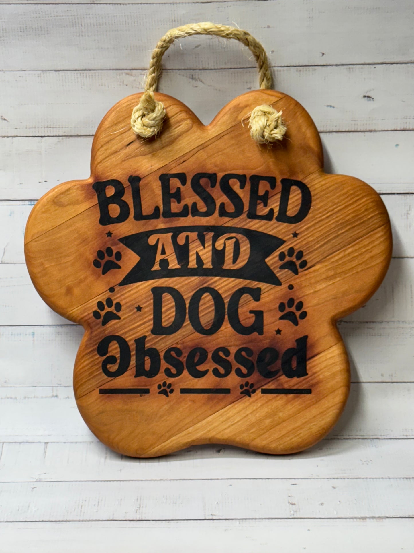 Wooden Paw Print Signs