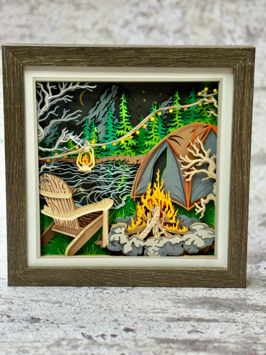 Campsite Shadow Box
