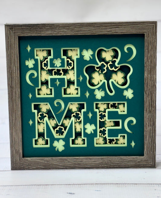 HOME Shamrock Shadow Box