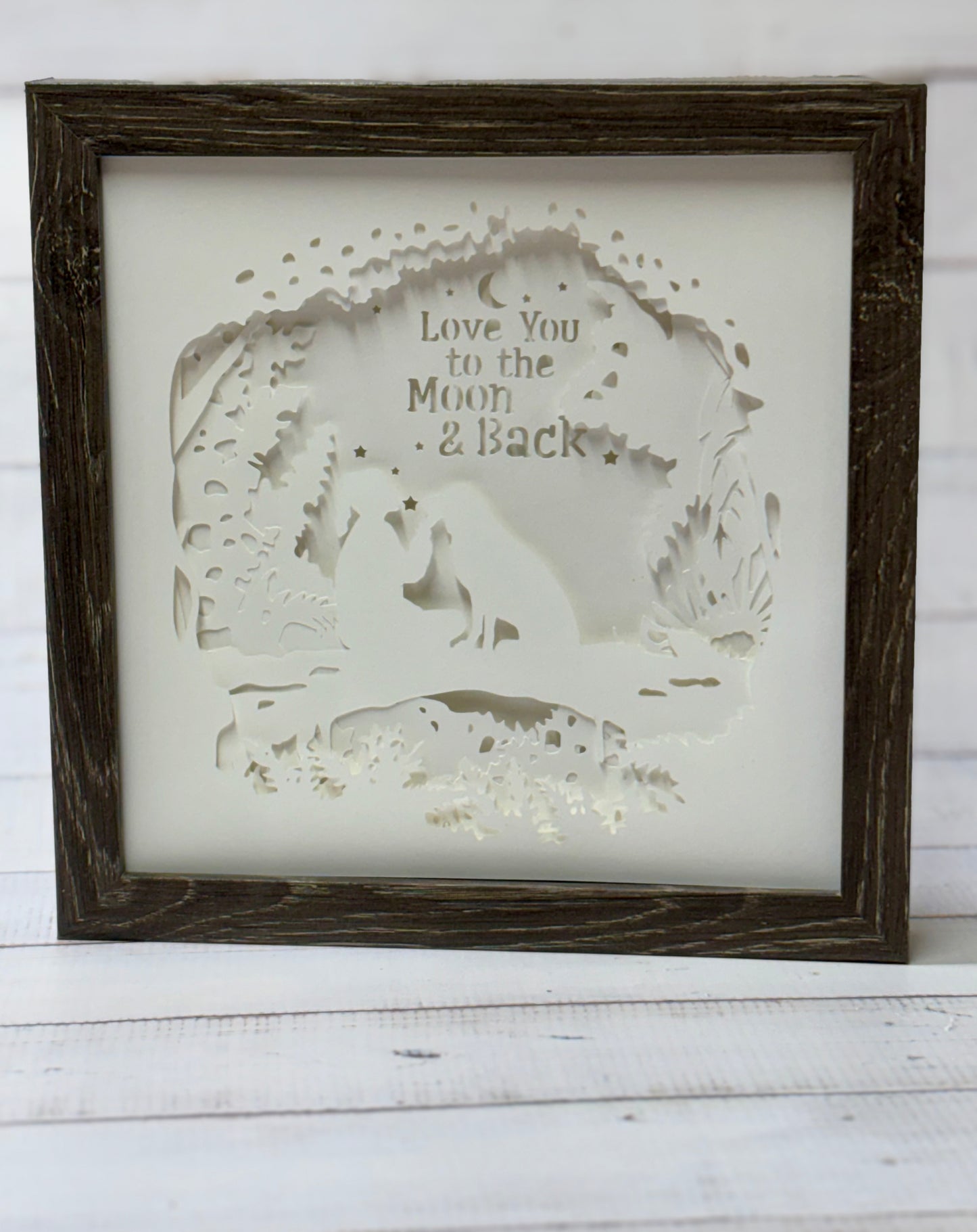 Lighted Love You To The Moon Shadow Box