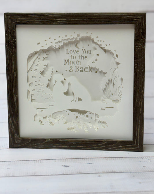 Love You To The Moon Lighted Shadow Box
