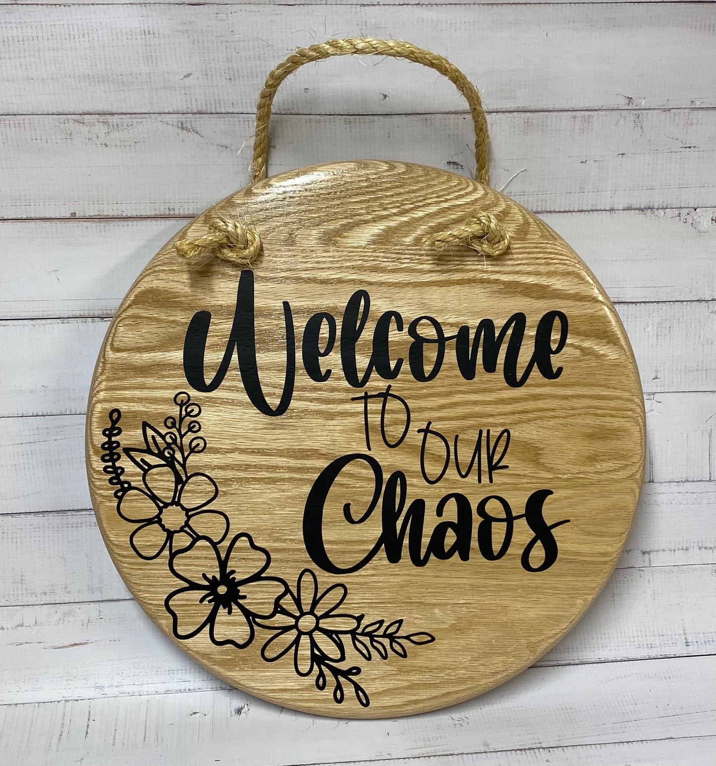 Wooden round door signs