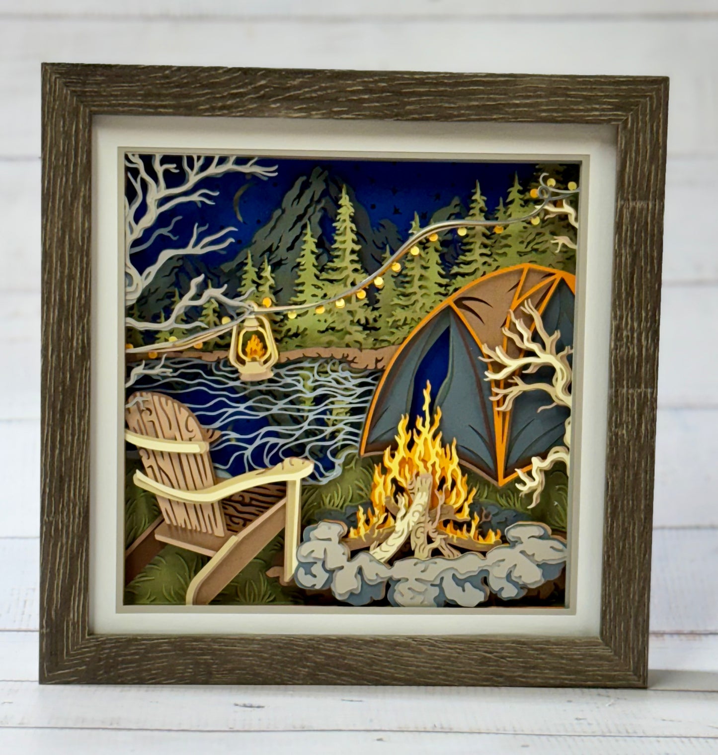 Campsite Shadow Box