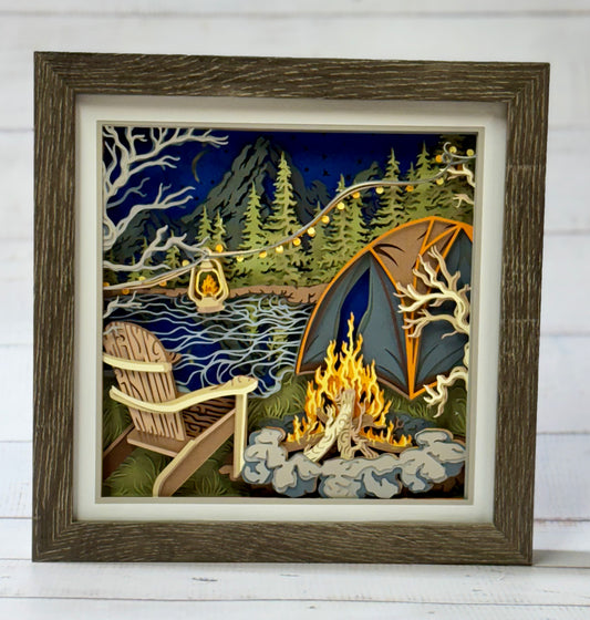 Campsite Shadow Box