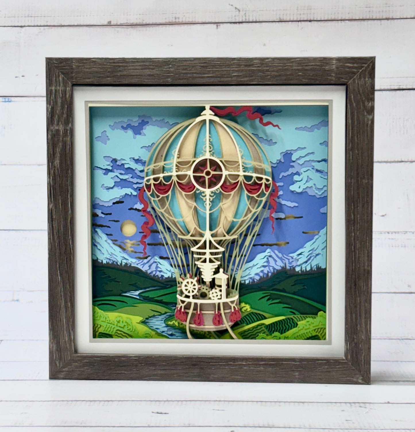 Hot Air Balloon Shadow Box