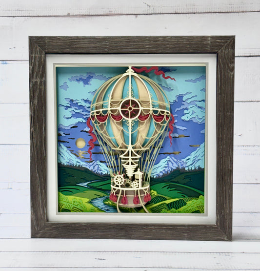 Hot Air Balloon Shadow Box