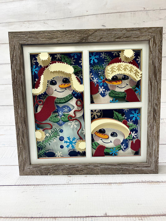 Snowmen Shadow Box