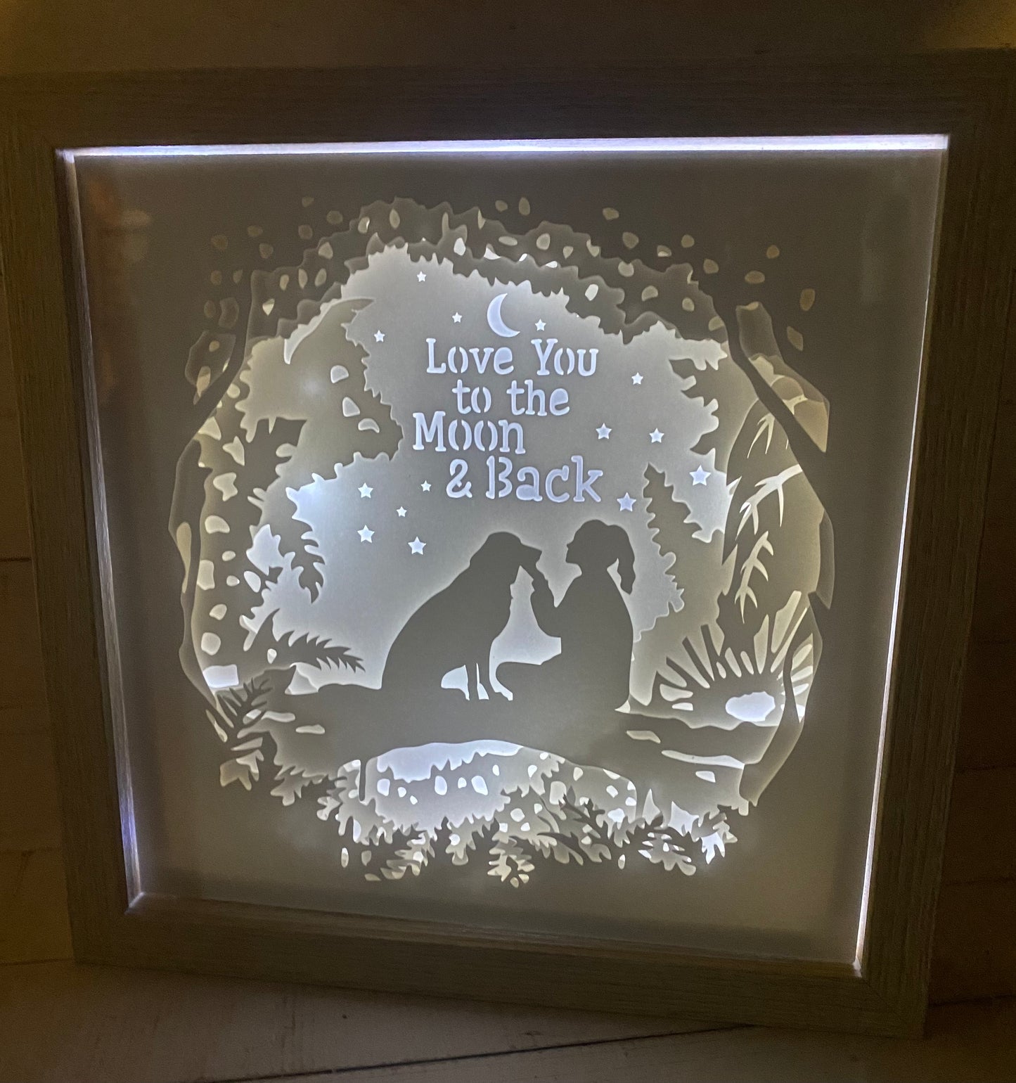 Love You To The Moon Light Shadow Box