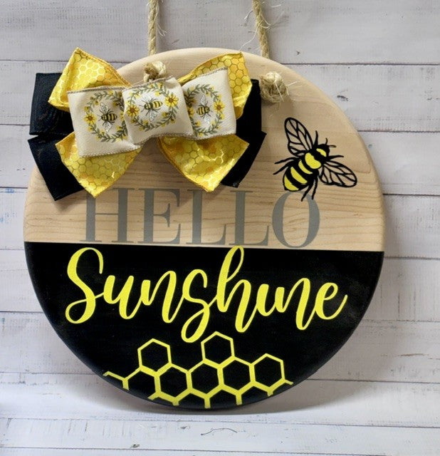 Wooden round door signs