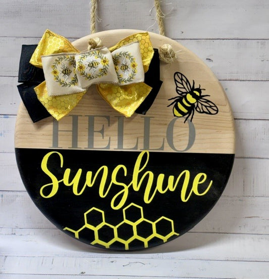 Wooden round door signs