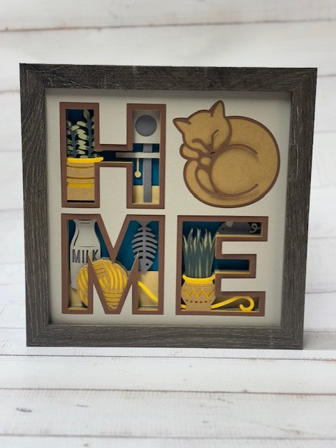 HOME Cat Shadow Box