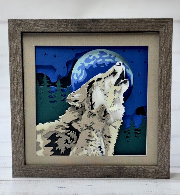 Howling Wolves Shadow Box