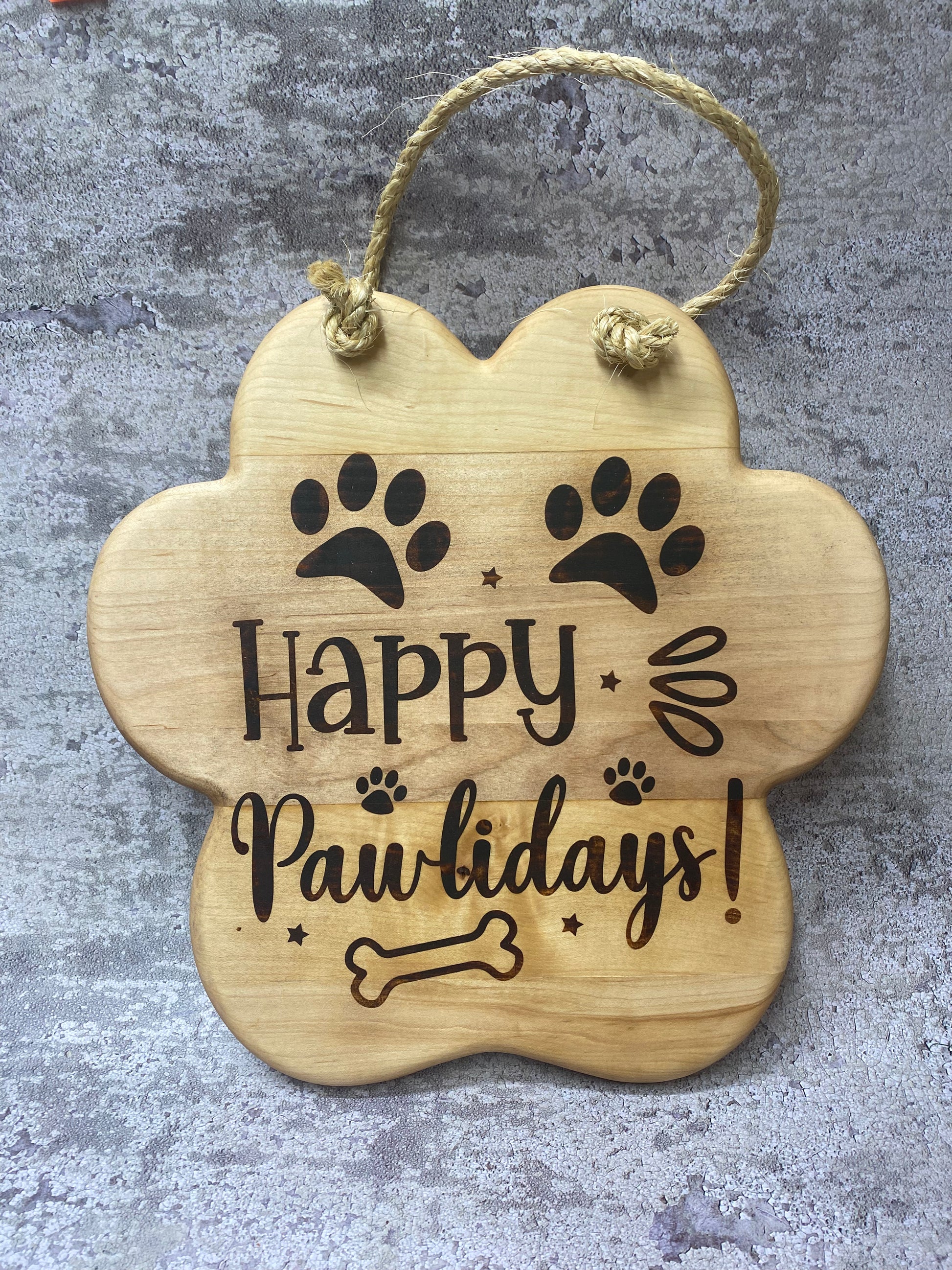 Pawkies Sign Wooden Paw Print Signs – Custom Heartfelt Designs