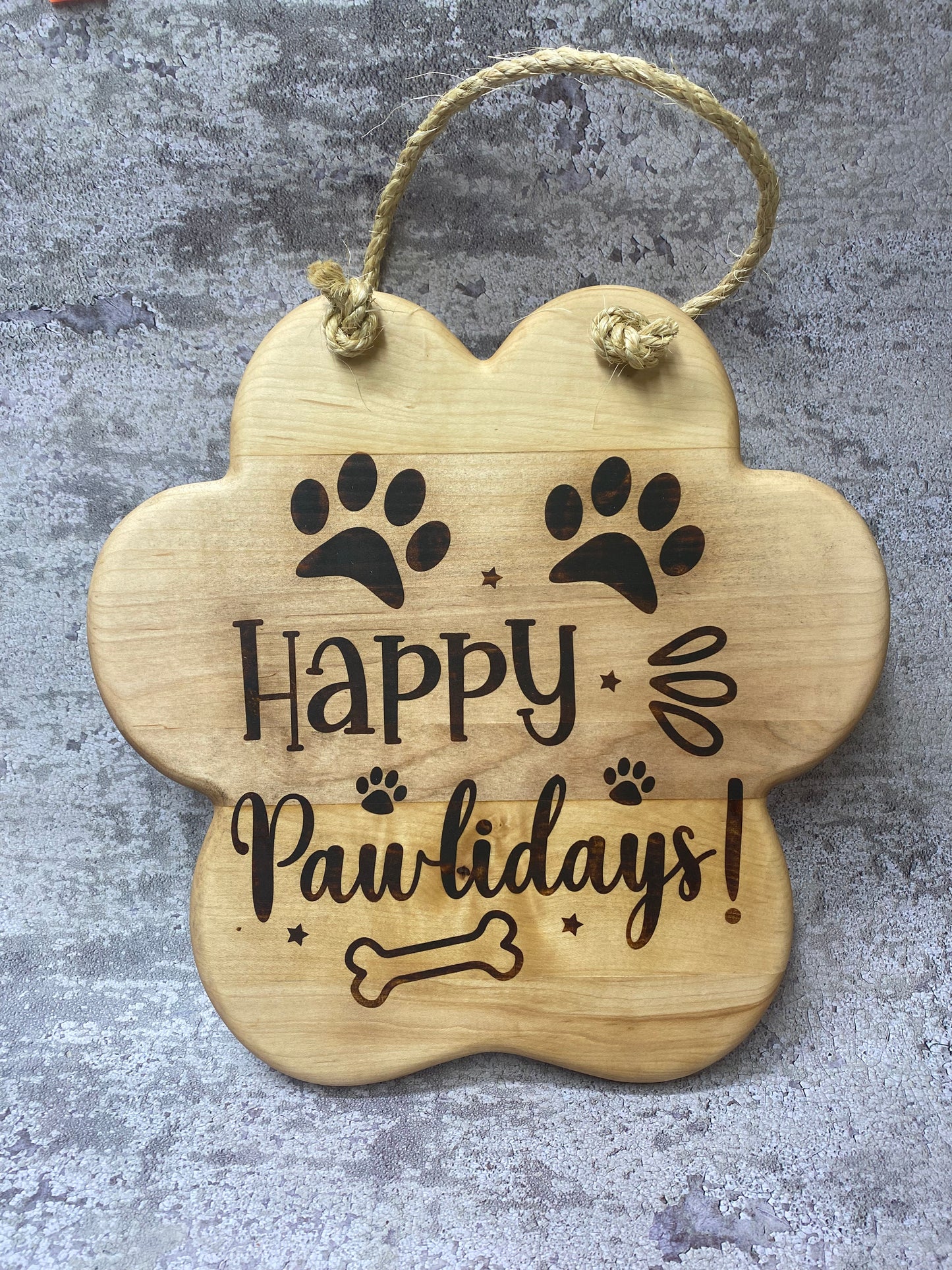 Wooden Paw Print Signs