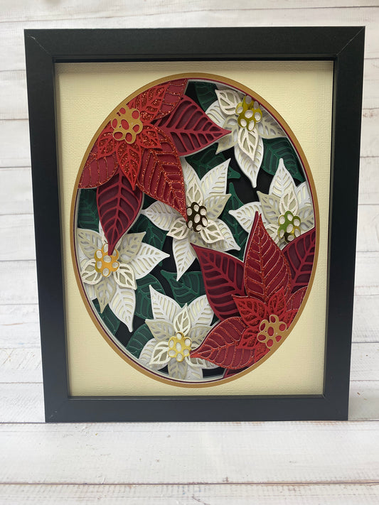 Poinsettia Shadow Box