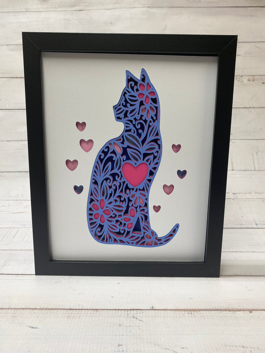 Cat Mandala Shadow Box