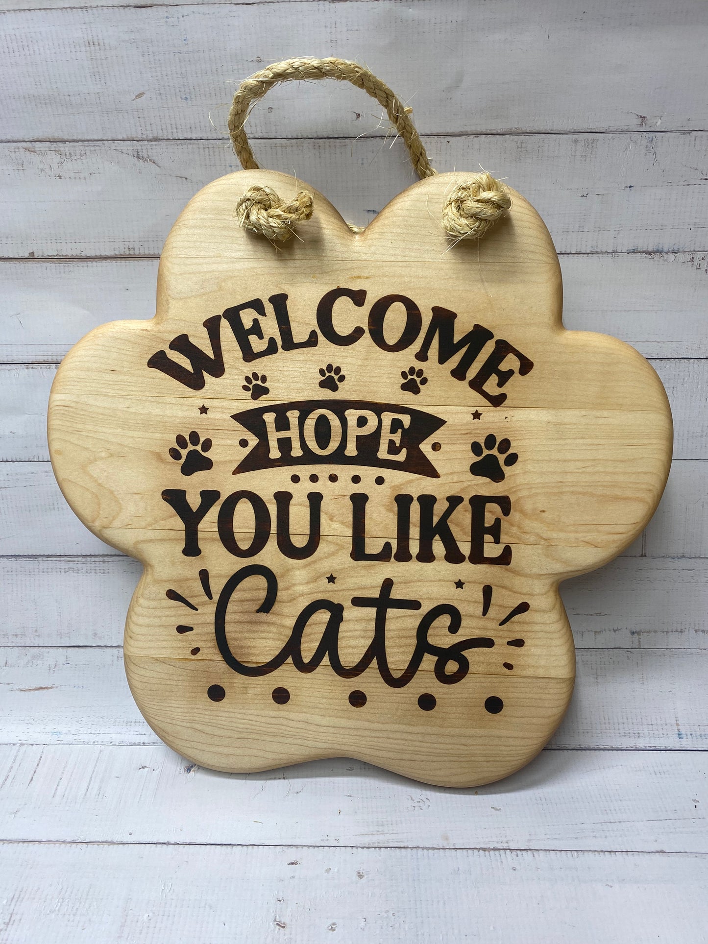 Wooden Paw Print Signs