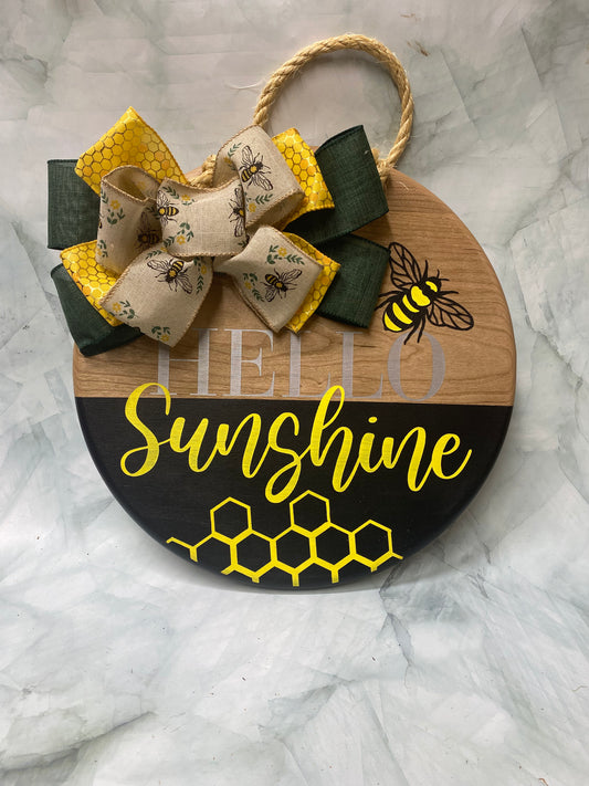 Wooden round door signs