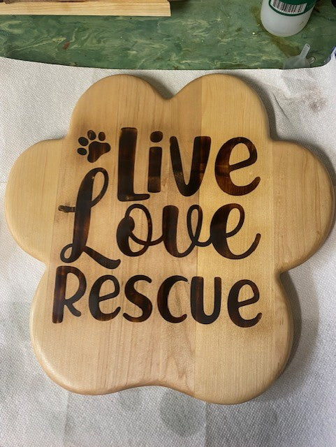 Wooden Paw Print Signs