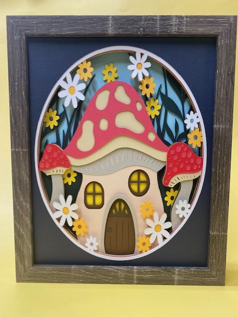 Mushroom House Shadow Box