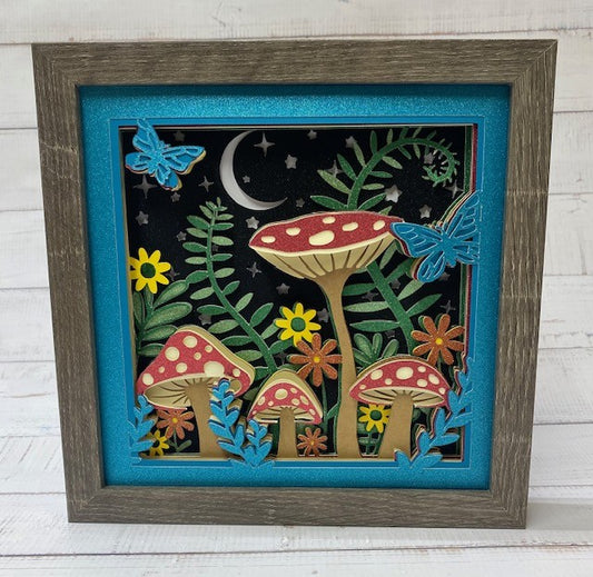 Mushroom Forest Shadow Box
