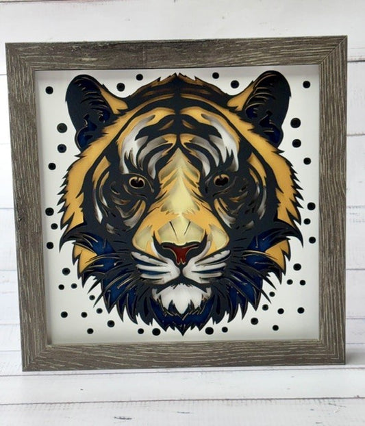 Tiger Face Shadow Box