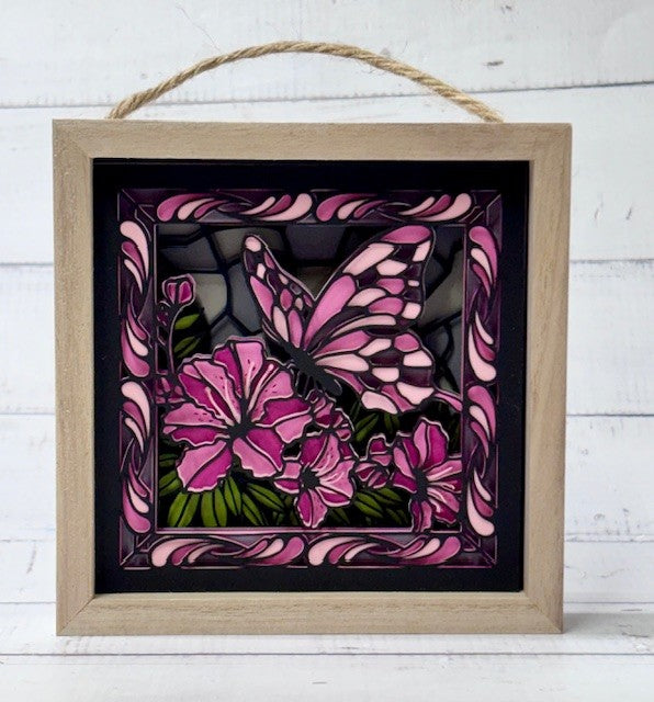 Butterfly Stained Glass Shadow Box