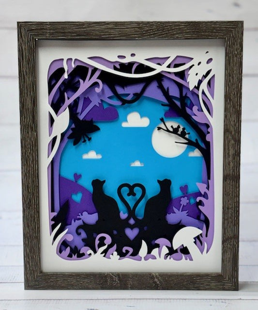 Cats with Heart Tails Shadow Box