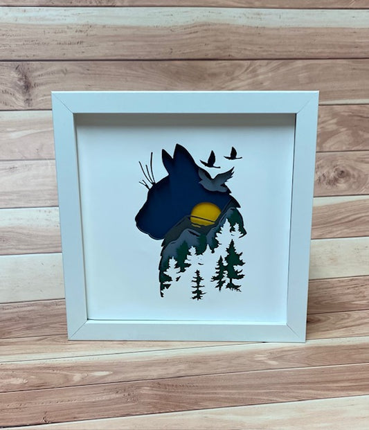 Cat Silhouette Shadow Box