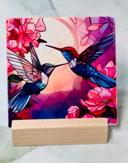 Hummingbird Square Coasters