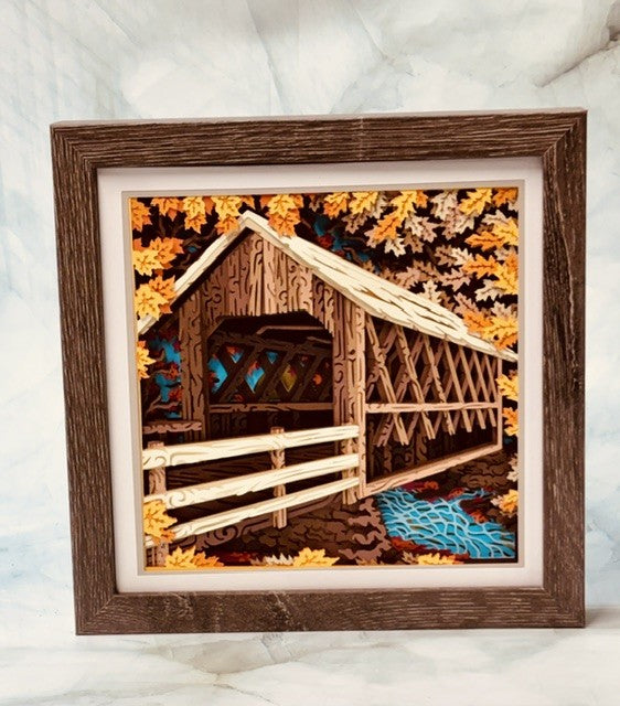 Covered Bridge Shadow Box