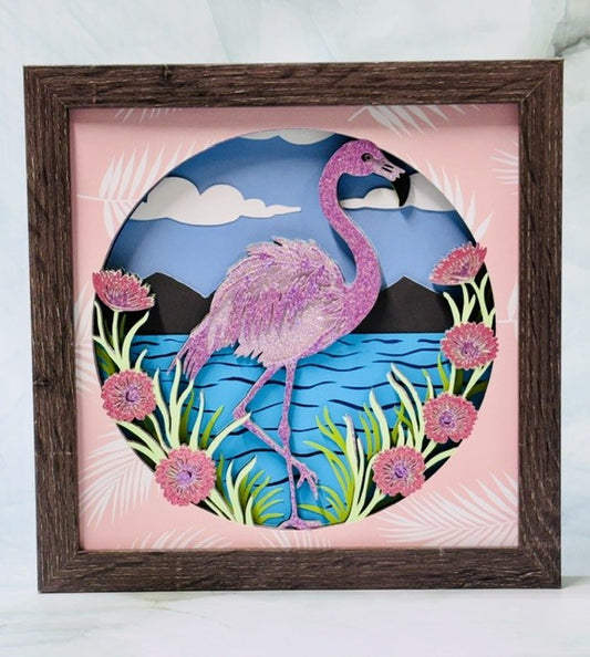 Flamingo Shadow Box