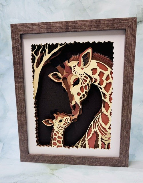 Giraffe with Calf Shadow Box