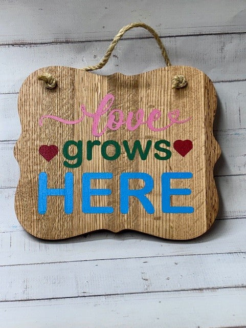 Small wooden signs