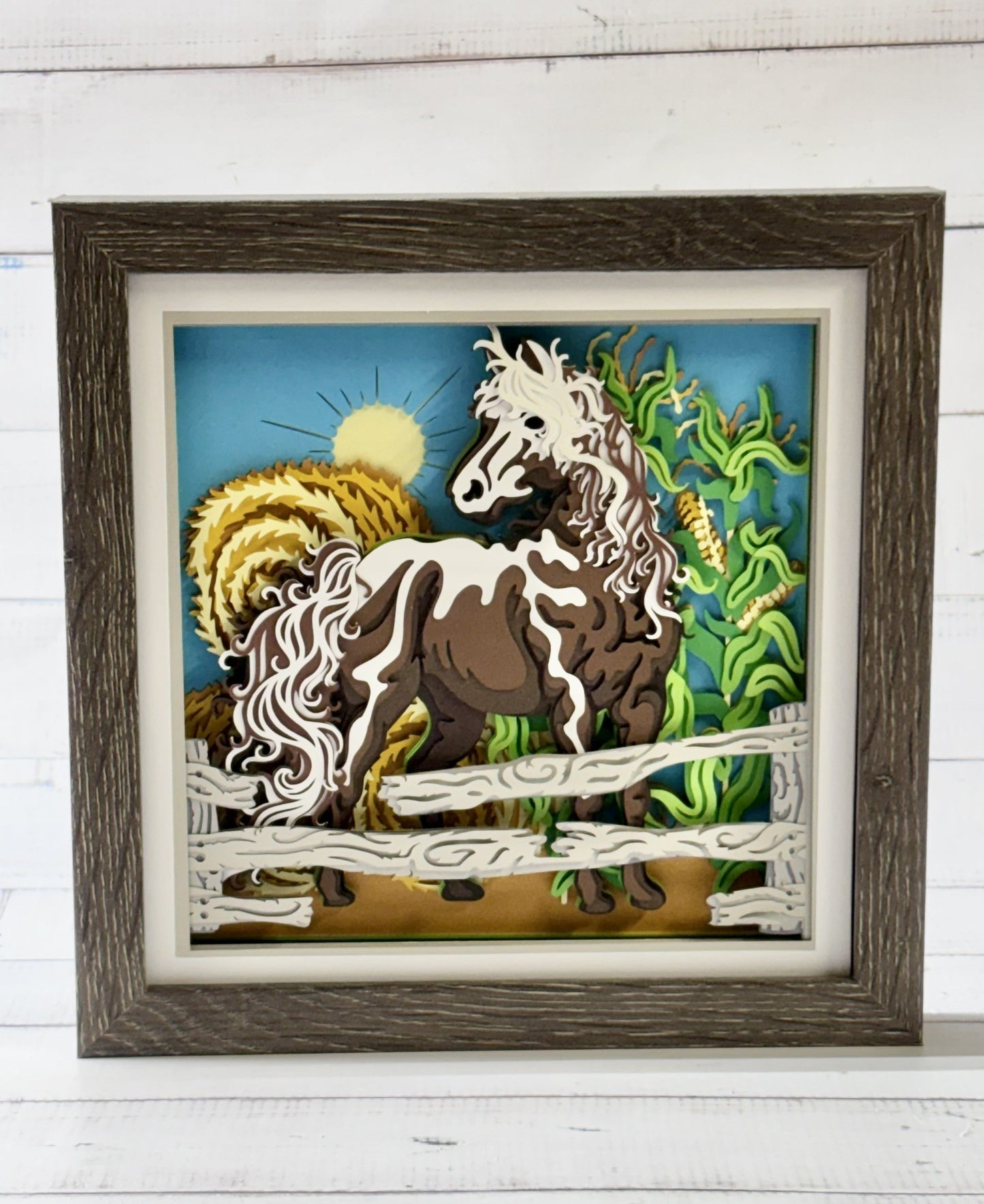 Farm Horse Shadow Box