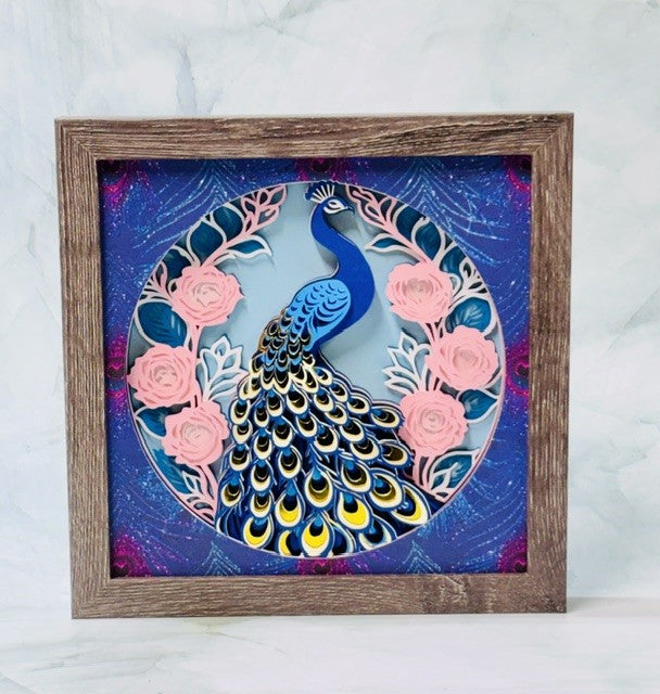 Peacock Shadow Box