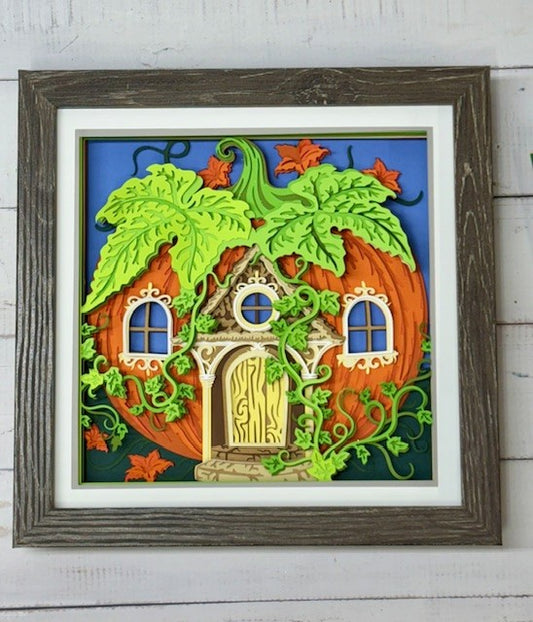 Pumpkin House Shadow Box