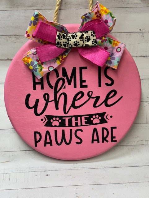 Wooden round door signs