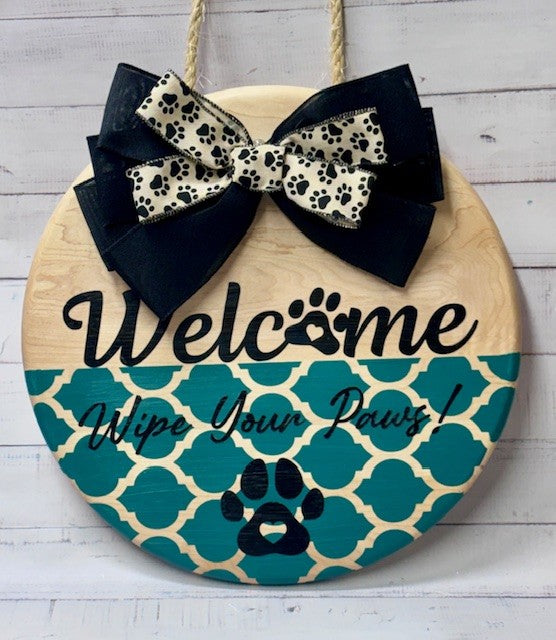 Wooden round door signs