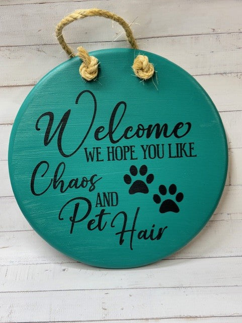 Wooden round door signs