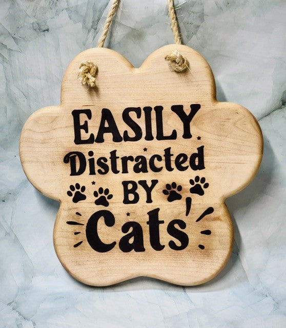 Wooden Paw Print Signs